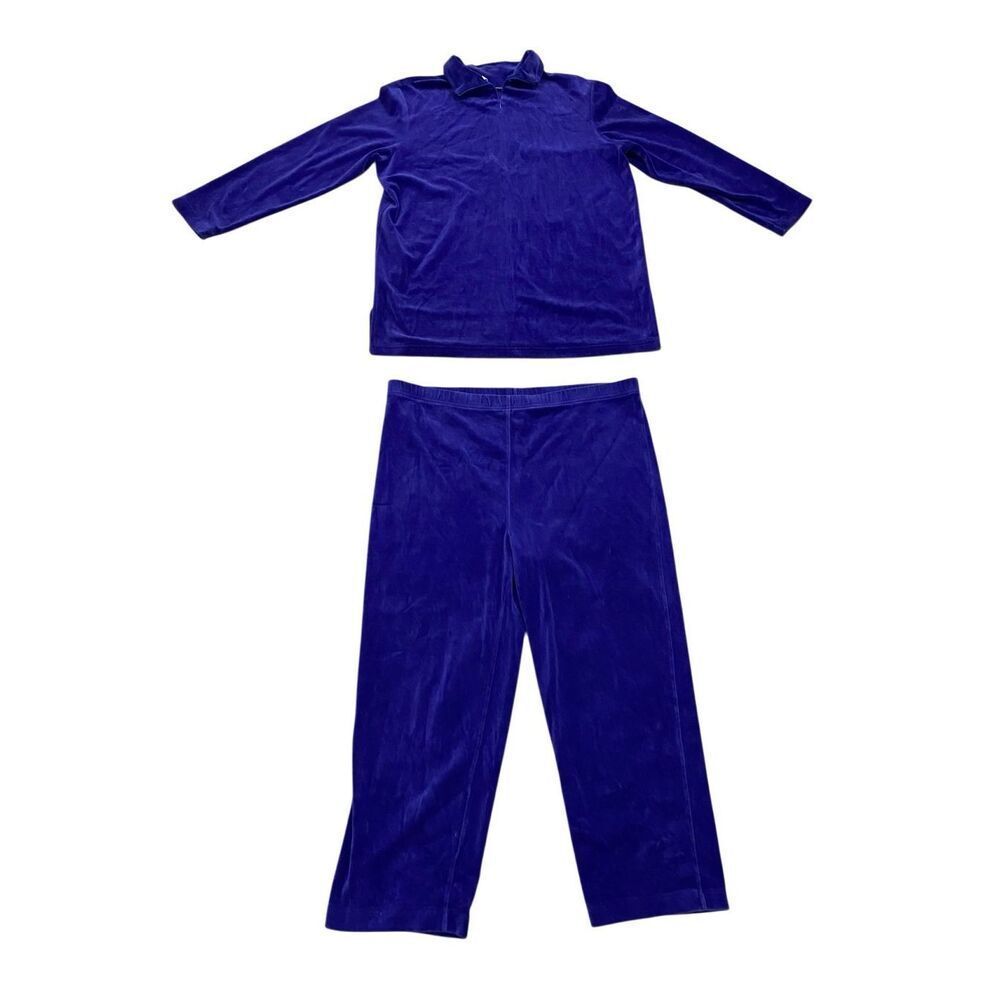 Richard And Company Blue Velour Lounge Set Vintage Matching Tracksuit Retro Cozy